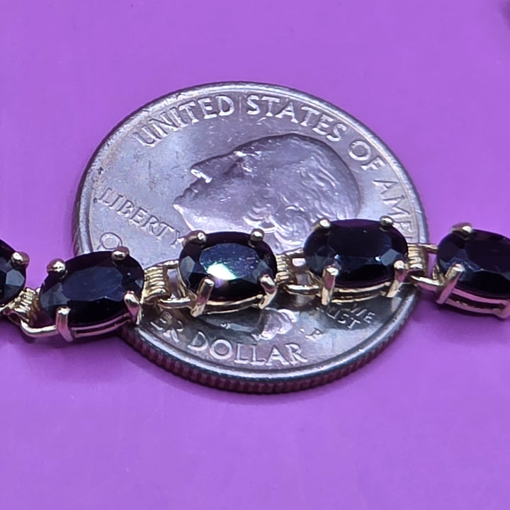Gold & Black Tanzanite Tennis Bracelet
