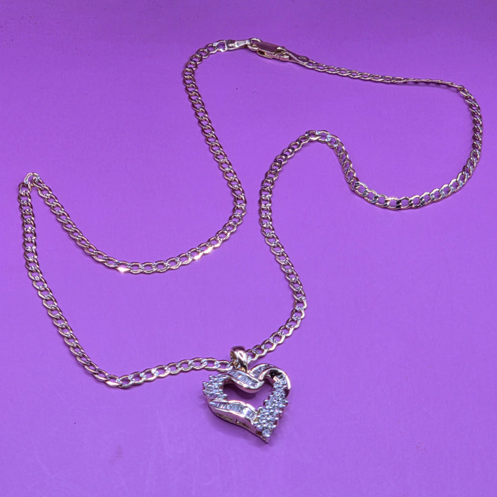 Gold & Diamond Asymmetrical Heart Necklace