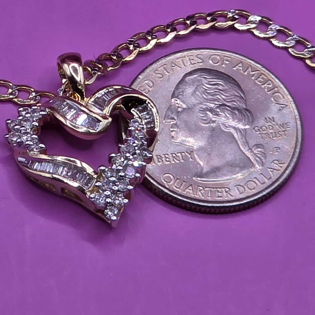 Gold & Diamond Asymmetrical Heart Necklace