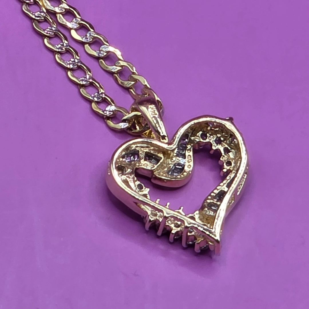 Gold & Diamond Asymmetrical Heart Necklace