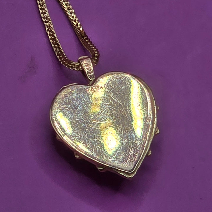Gold & Ruby Floral Heart Necklace