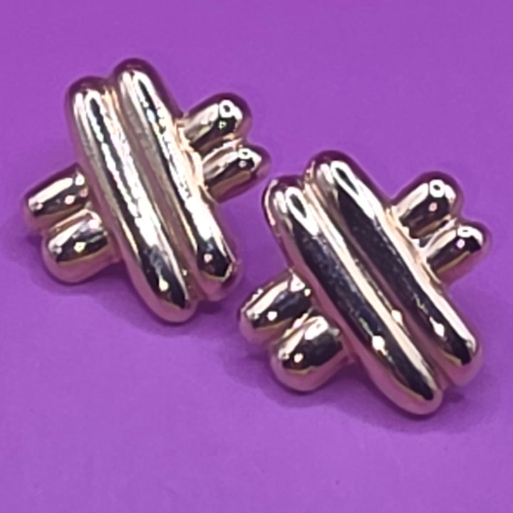Gold X Weave Stud Earrings