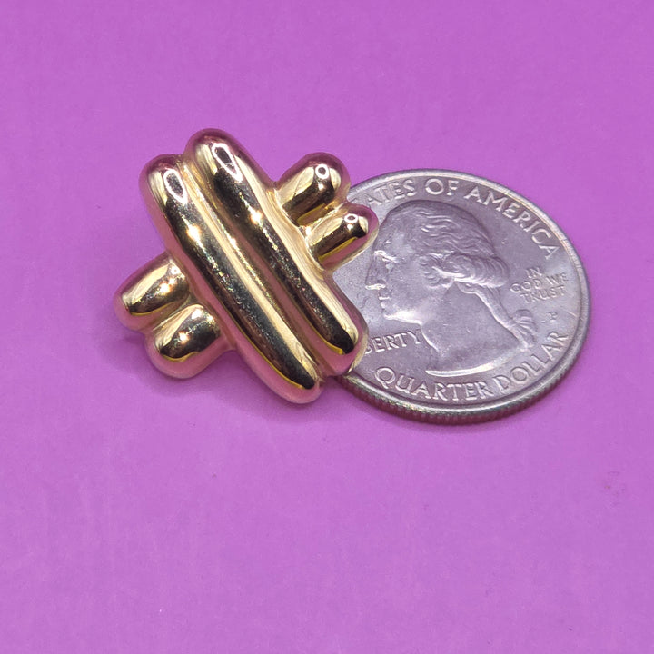 Gold X Weave Stud Earrings
