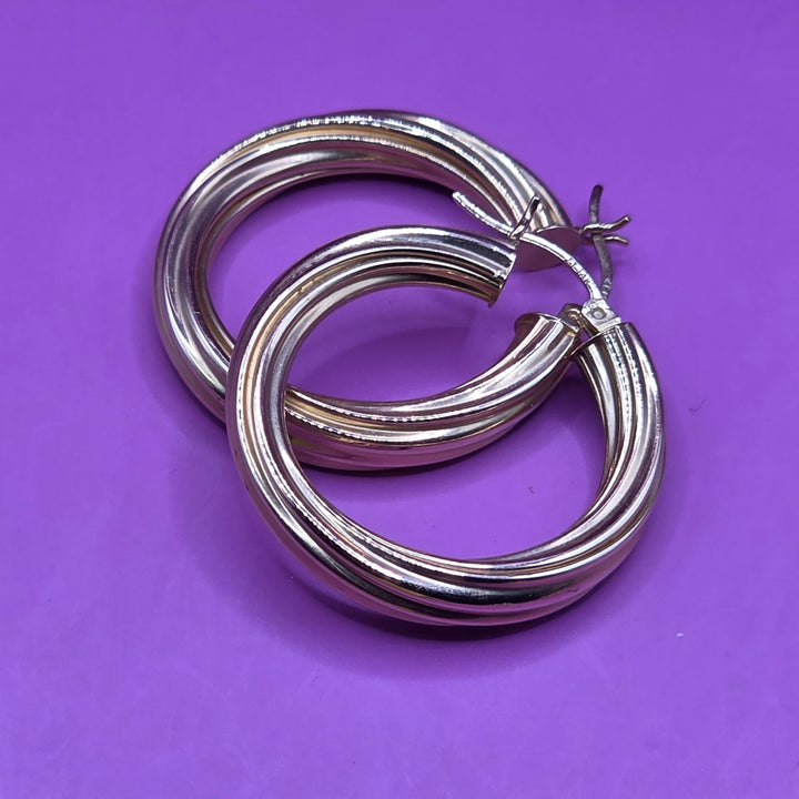 14k Gold Twisted Hoop Earrings