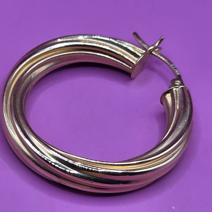 14k Gold Twisted Hoop Earrings