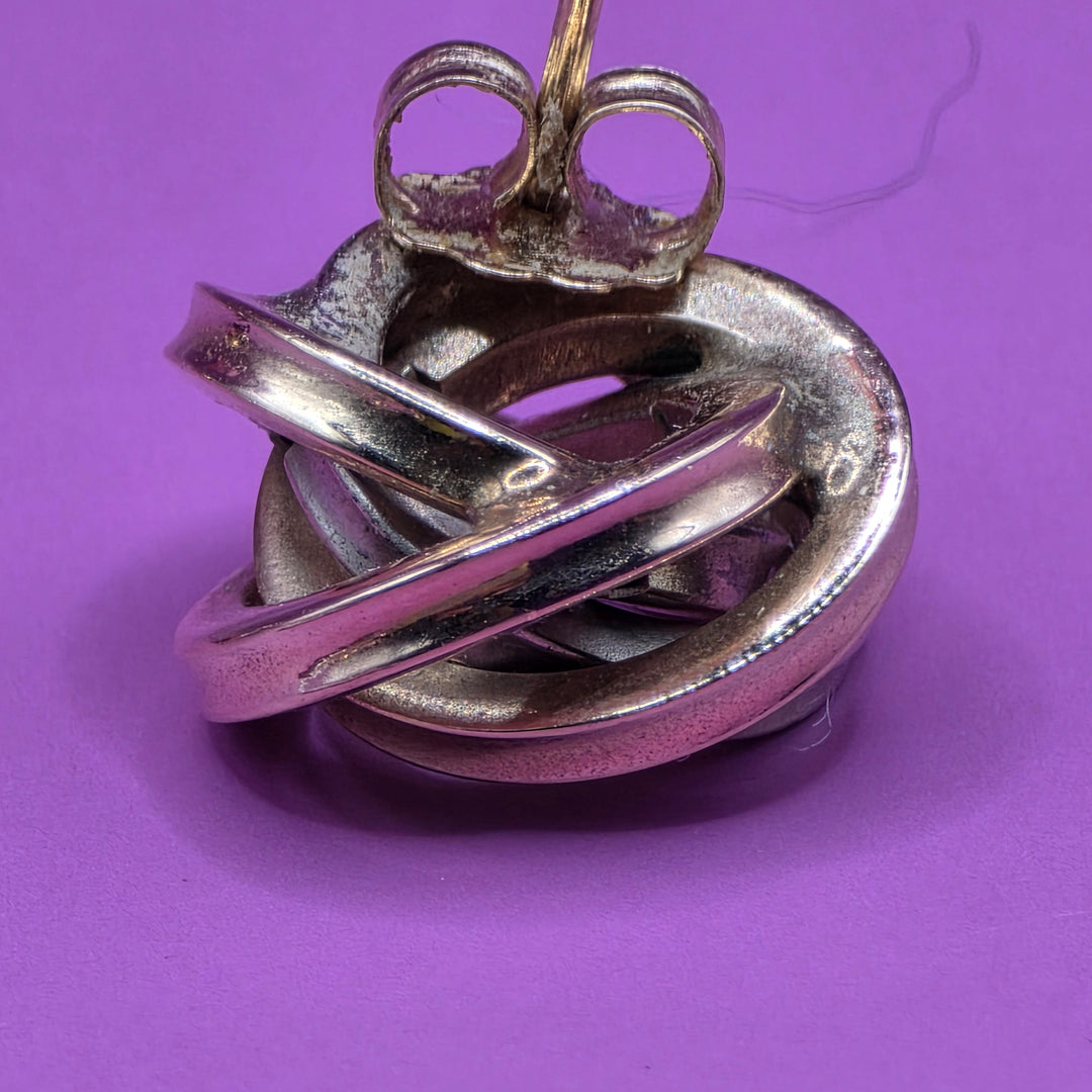 Gold Love Knot Stud Earrings