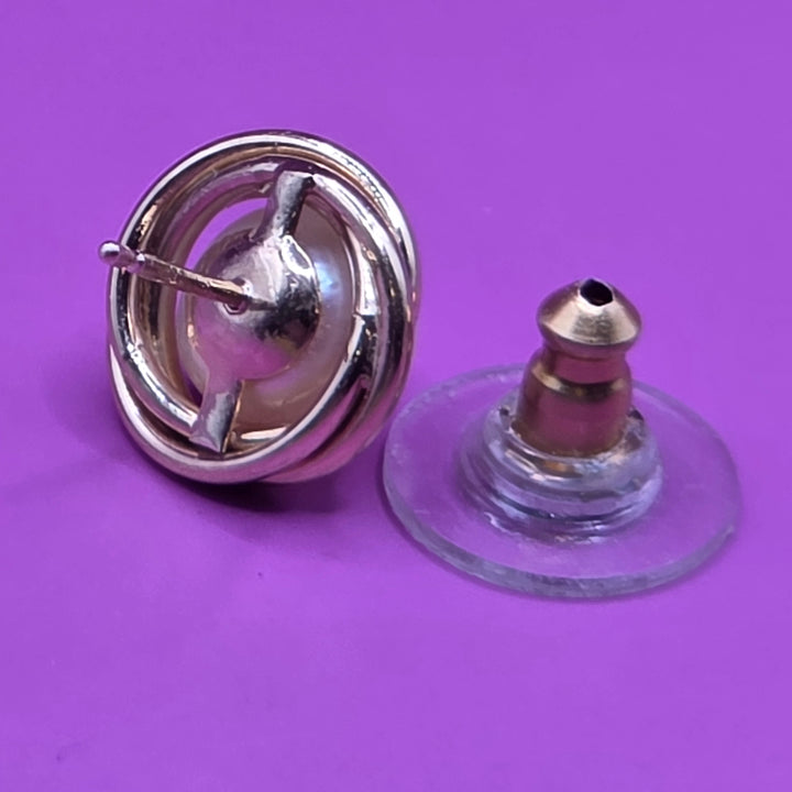 14K Gold & Pearl Stud Earrings