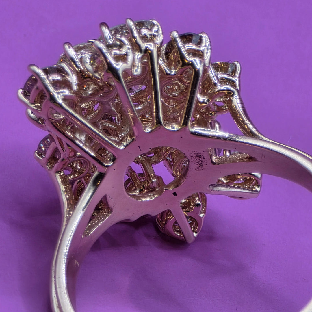 Gold & Diamond Cluster Statement Ring