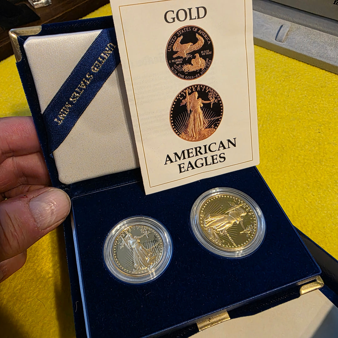 1 Ounce and 1/2 Ounce American Eagle Gold Bullion Coins