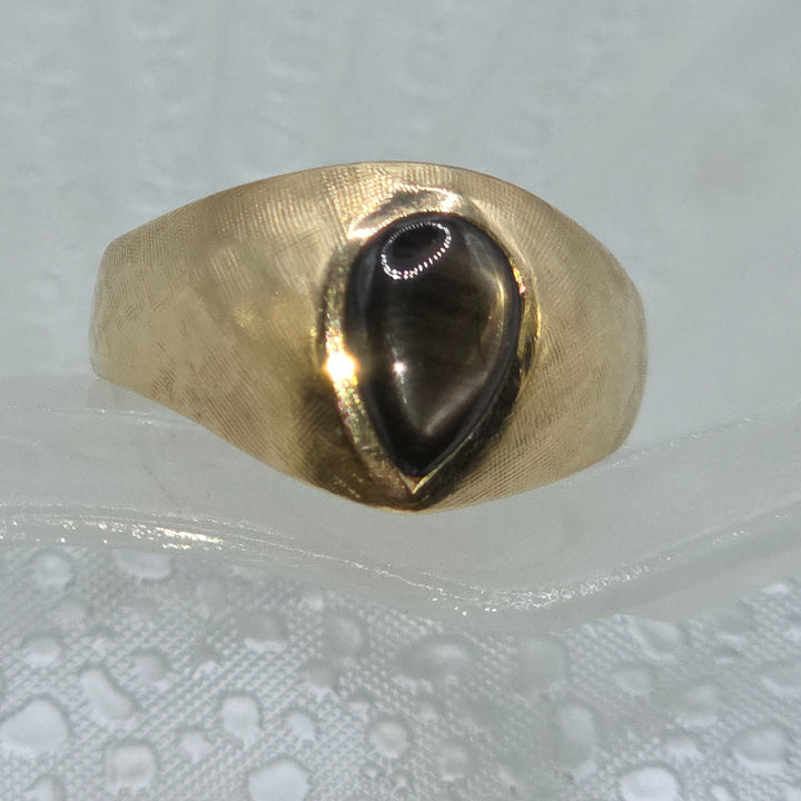 Gold Teardrop Tiger Eye Spirit Ring