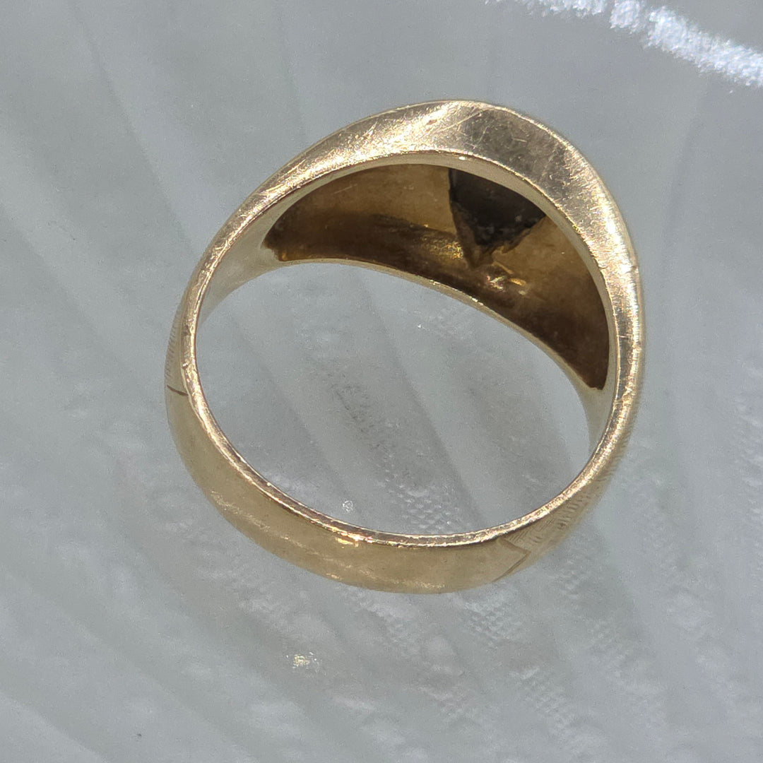 Gold Teardrop Tiger Eye Spirit Ring