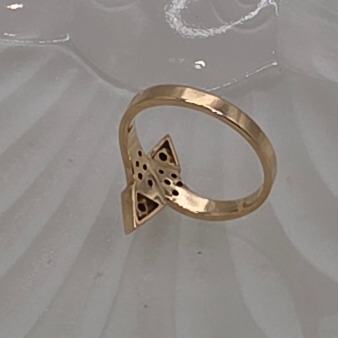 Gold, Sapphire and Diamond Geometric Ring