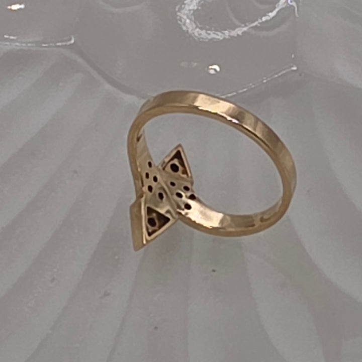 Gold, Sapphire and Diamond Geometric Ring