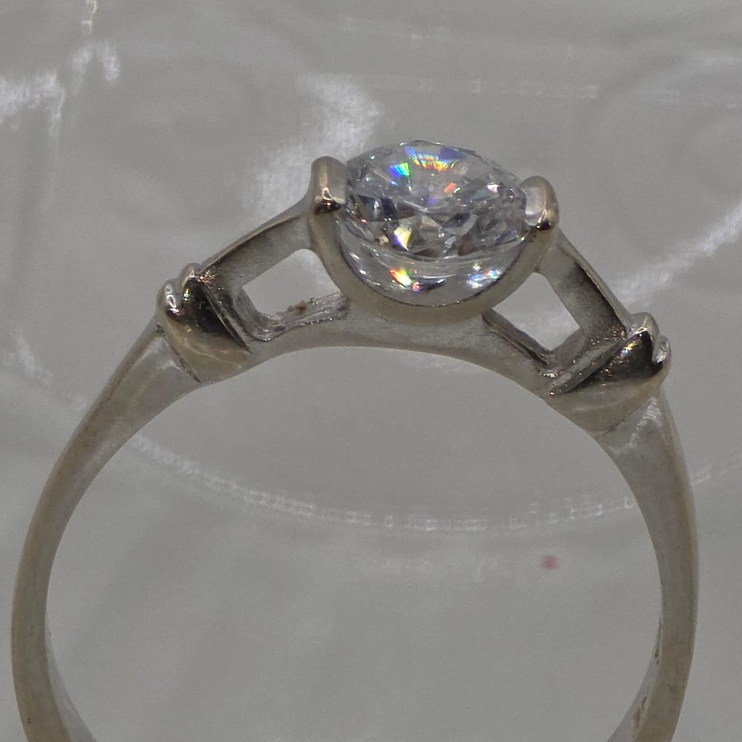 Gold & Clear Quartz Simulant Diamond Ring