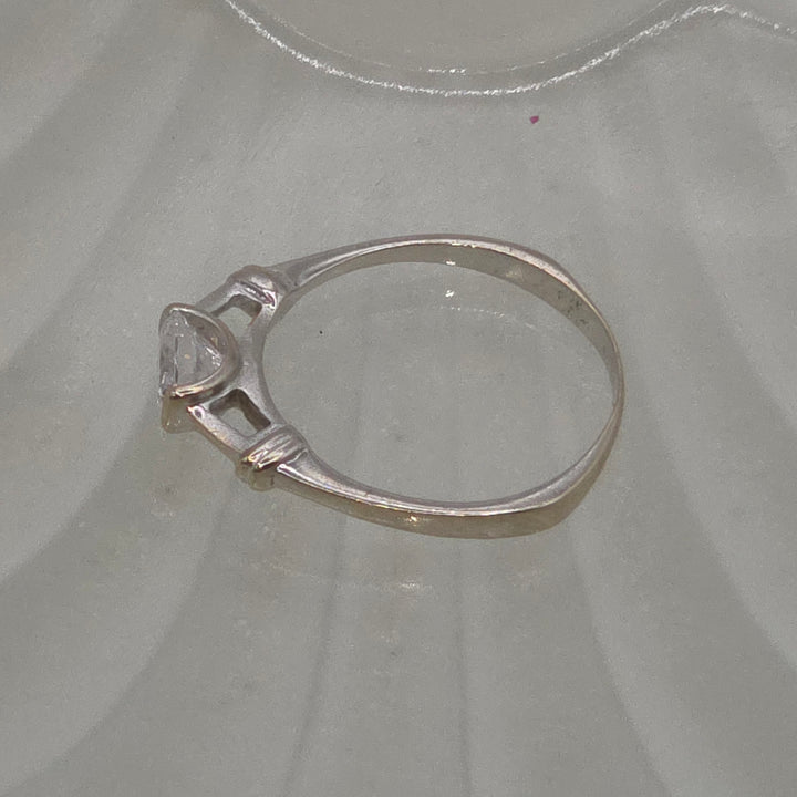 Gold & Clear Quartz Simulant Diamond Ring