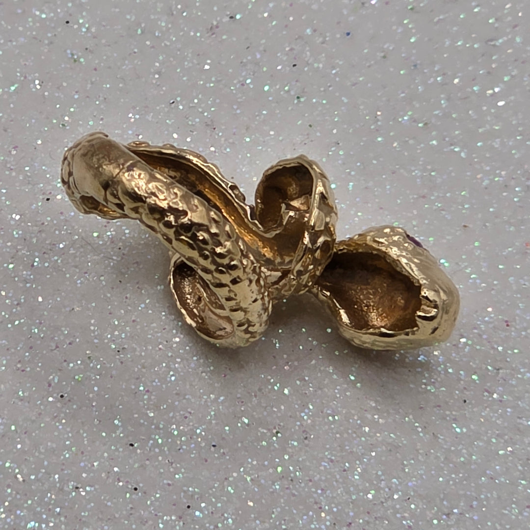 Gold & Ruby Coiled Snake Ring