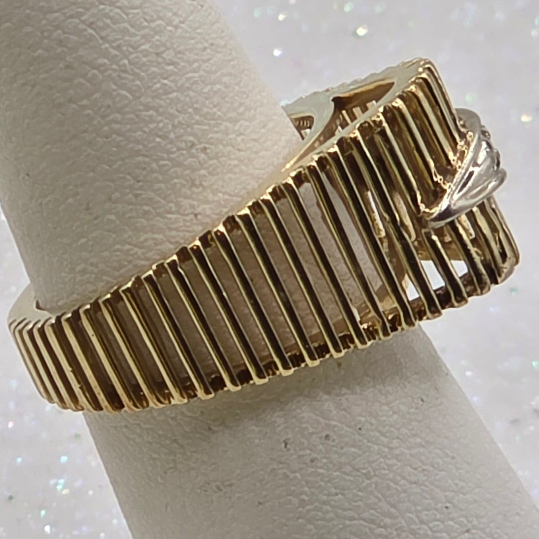 Gold & Diamond Geometric Art Deco Ring