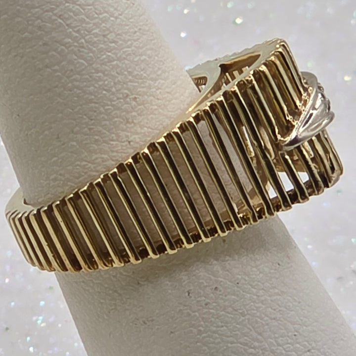 Gold & Diamond Geometric Art Deco Ring