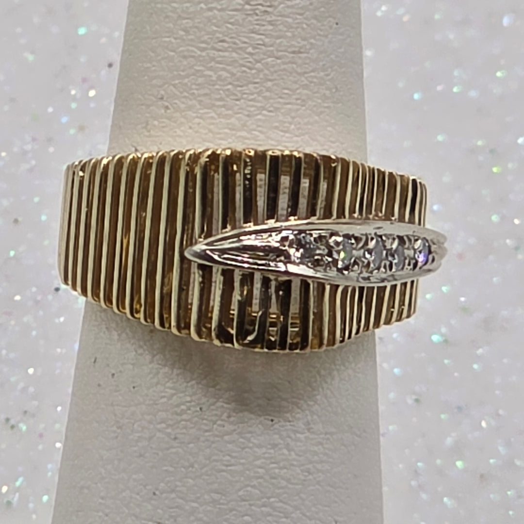 Gold & Diamond Geometric Art Deco Ring