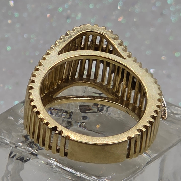 Gold & Diamond Geometric Art Deco Ring