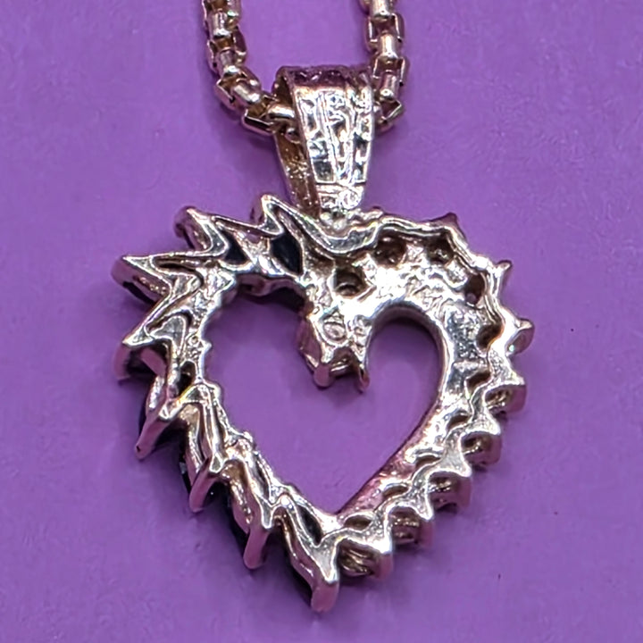 Gold, Sapphire & Diamond Heart Necklace