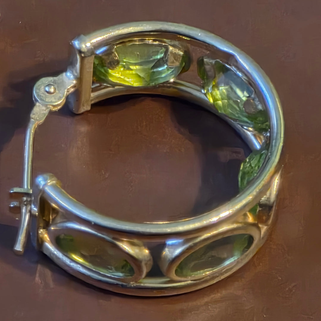 Gold & Light Green Tanzanite Huggy Earrings