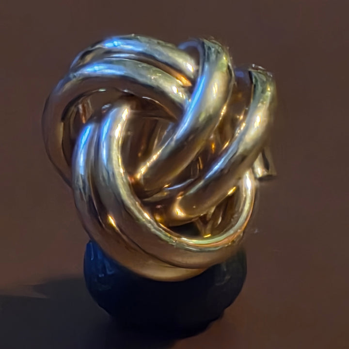 Gold Tight Love Knot Stud Earrings