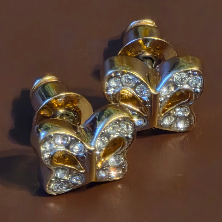 Gold & Diamond Butterfly Stud Earrings
