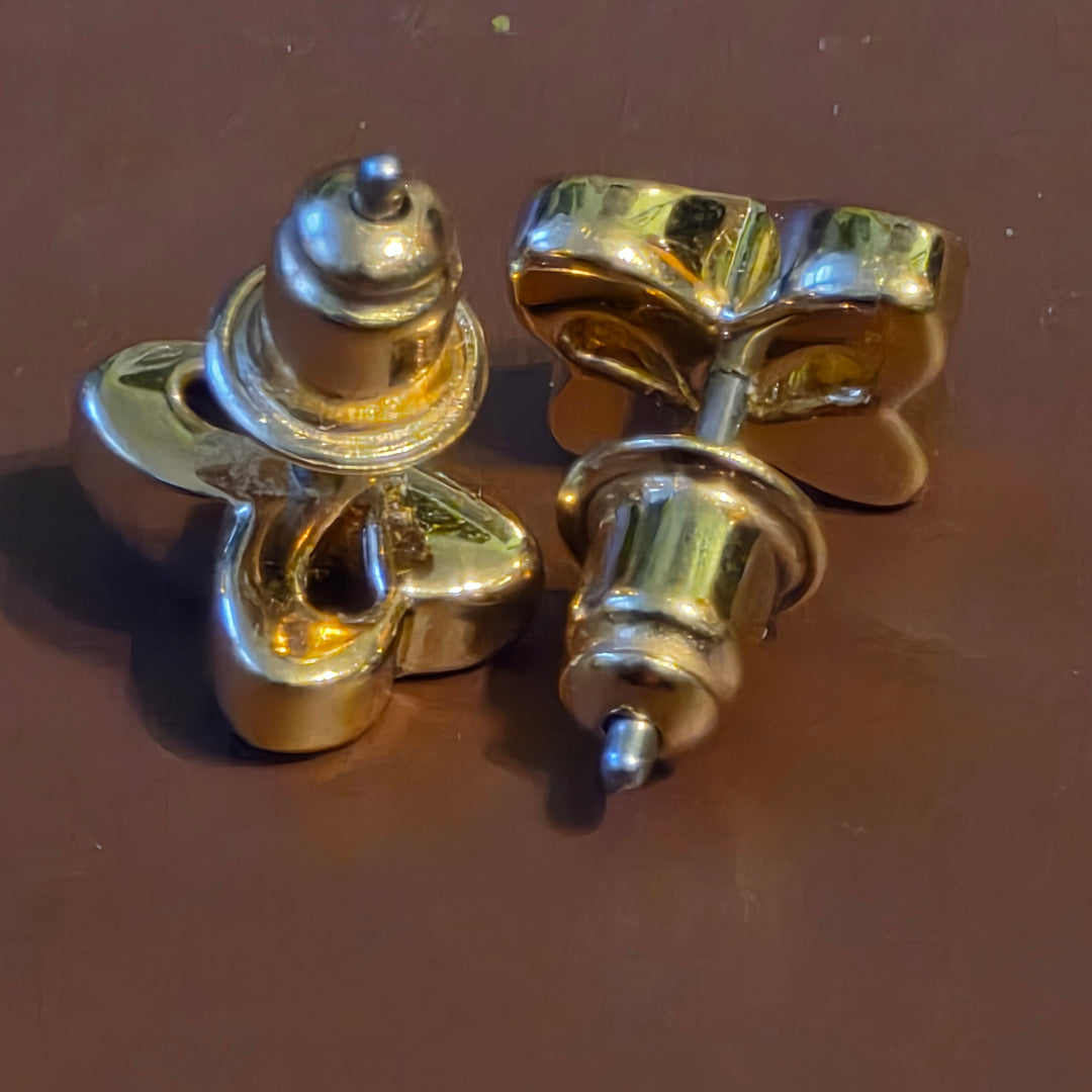 Gold & Diamond Butterfly Stud Earrings