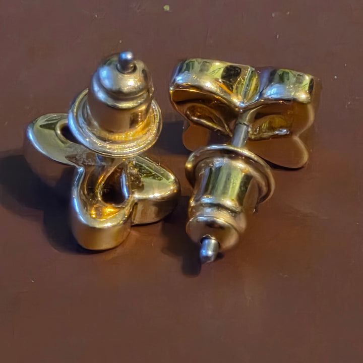 Gold & Diamond Butterfly Stud Earrings