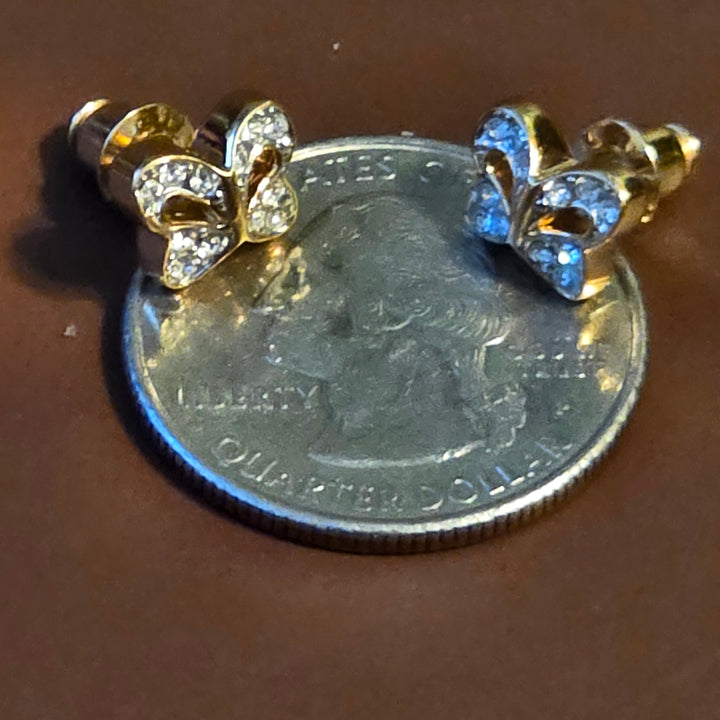 Gold & Diamond Butterfly Stud Earrings