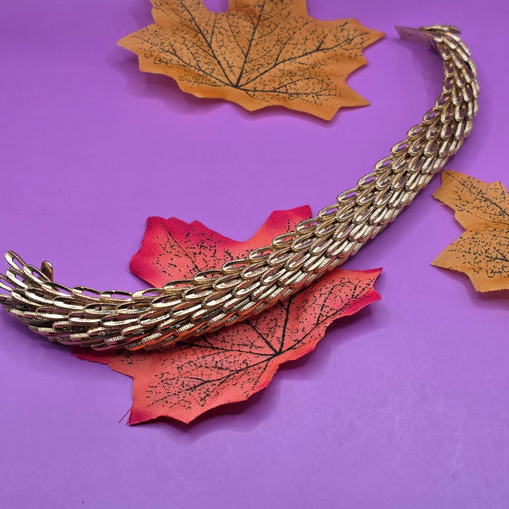 Vintage 1970s 18K Gold Articulated Chevron Bracelet