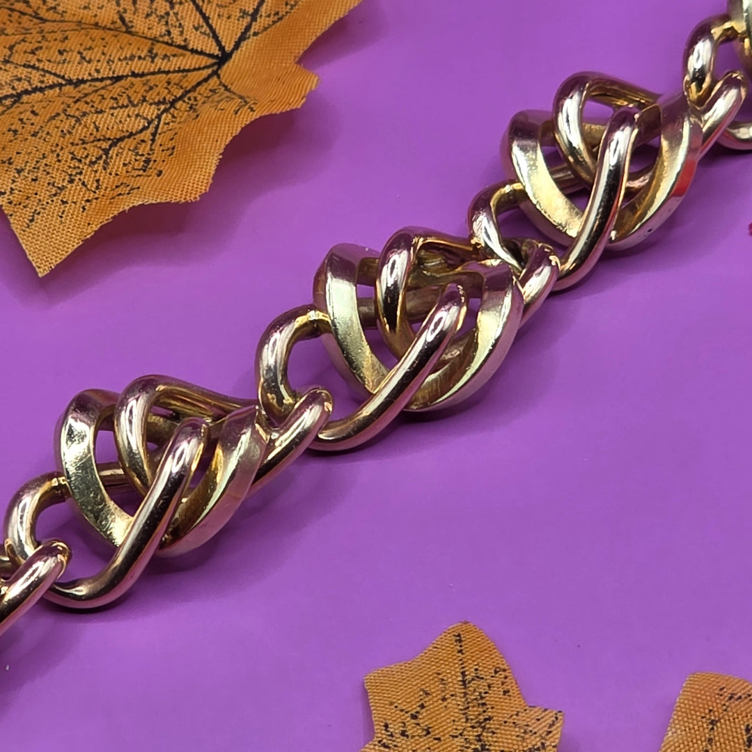 Gold Mid-Century Modern Double Curb Link Bracelet