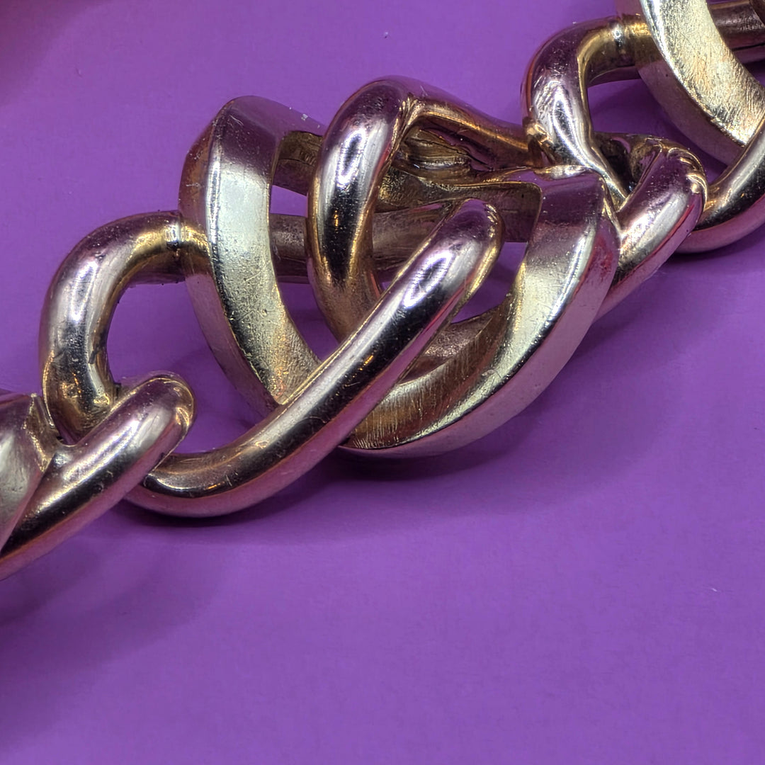 Gold Mid-Century Modern Double Curb Link Bracelet