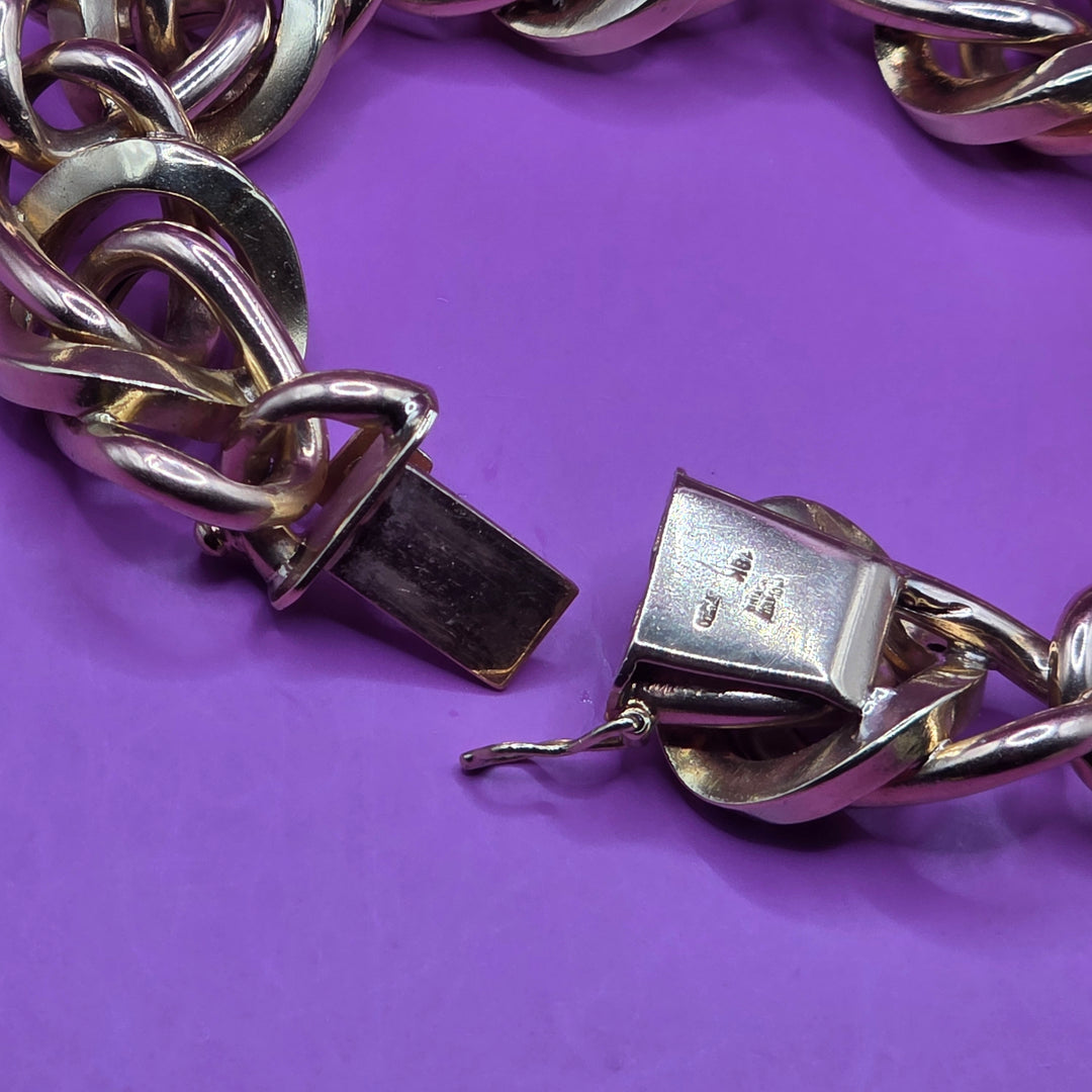 Gold Mid-Century Modern Double Curb Link Bracelet