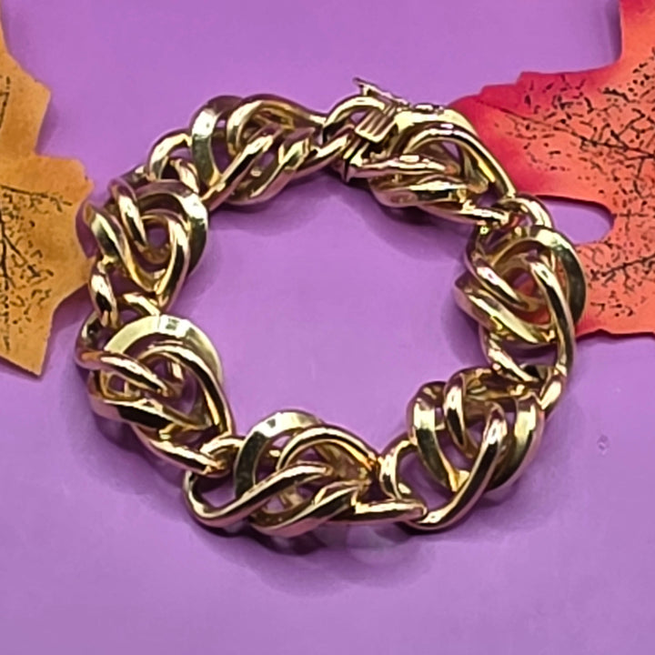 Gold Mid-Century Modern Double Curb Link Bracelet