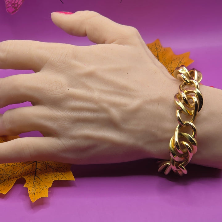 Gold Mid-Century Modern Double Curb Link Bracelet