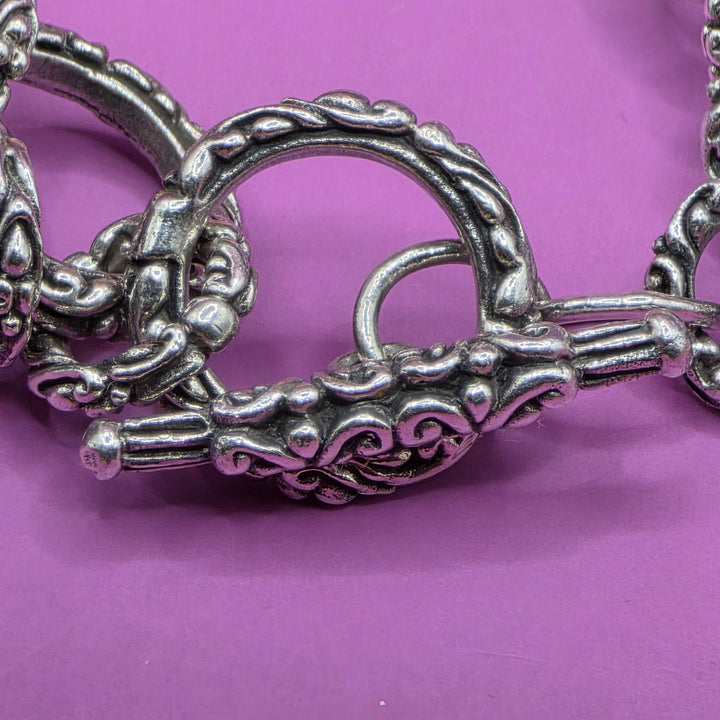Sterling Silver Intricate Open Link Bracelet
