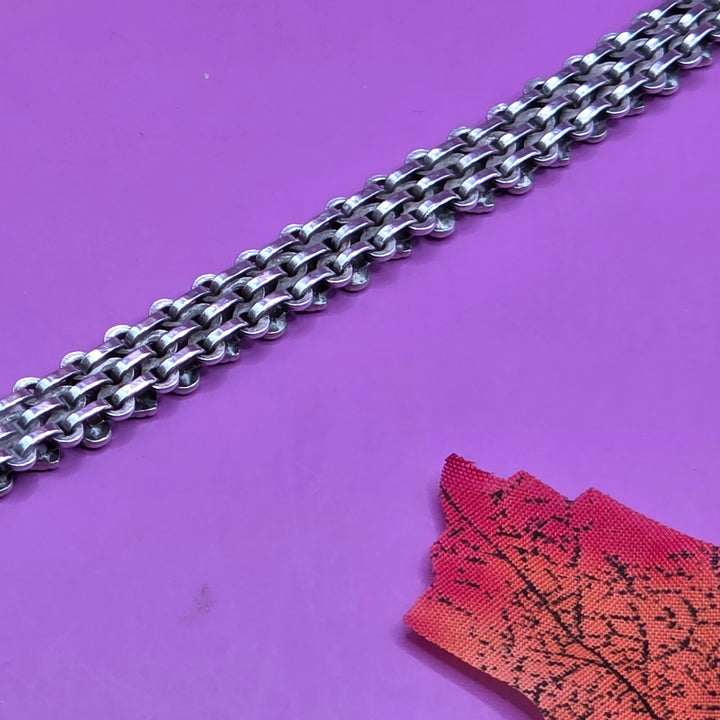 Sterling Silver Squash Hearts Link Bracelet