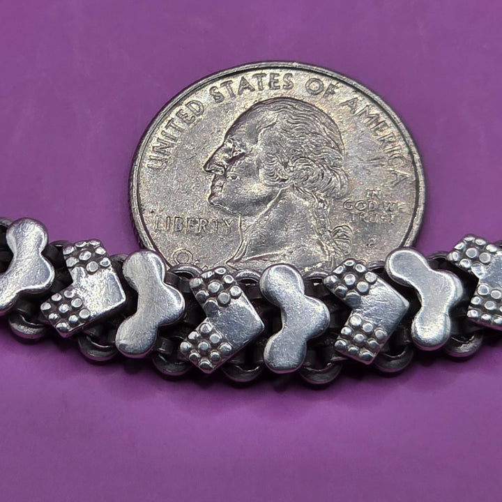 Sterling Silver Squash Hearts Link Bracelet