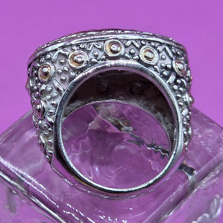 Gold & Sterling Silver Domed Chunky Ring