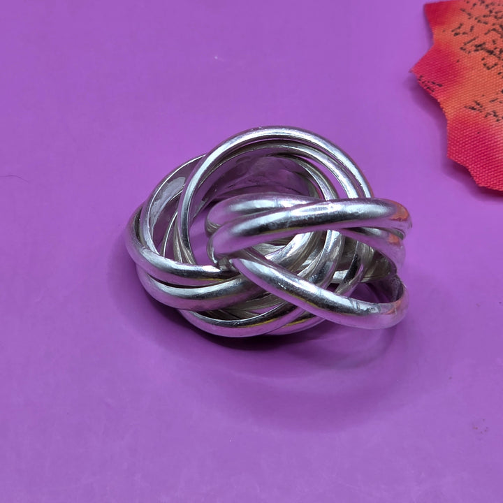 Sterling Silver Nine Band Melody Ring
