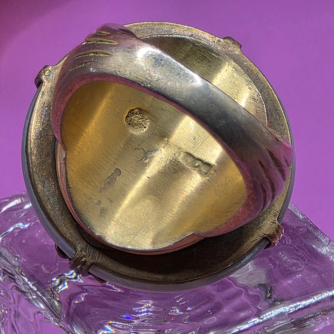 Gold Tone & Cabochon Stone Cocktail Ring