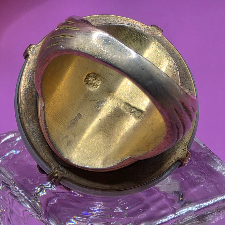 Gold Tone & Cabochon Stone Cocktail Ring