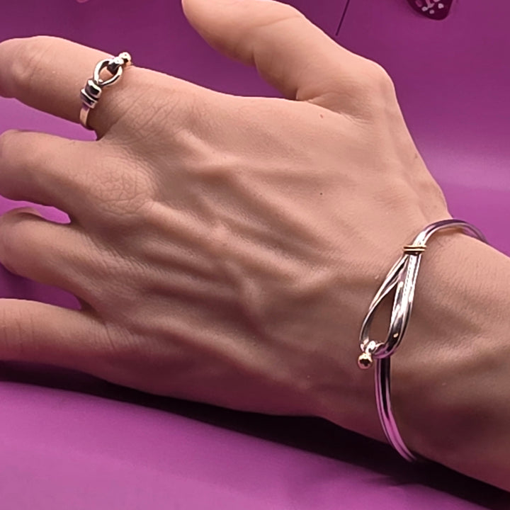 Tiffany Sterling Silver, 18K Gold Hook & Loop Bracelet & Ring