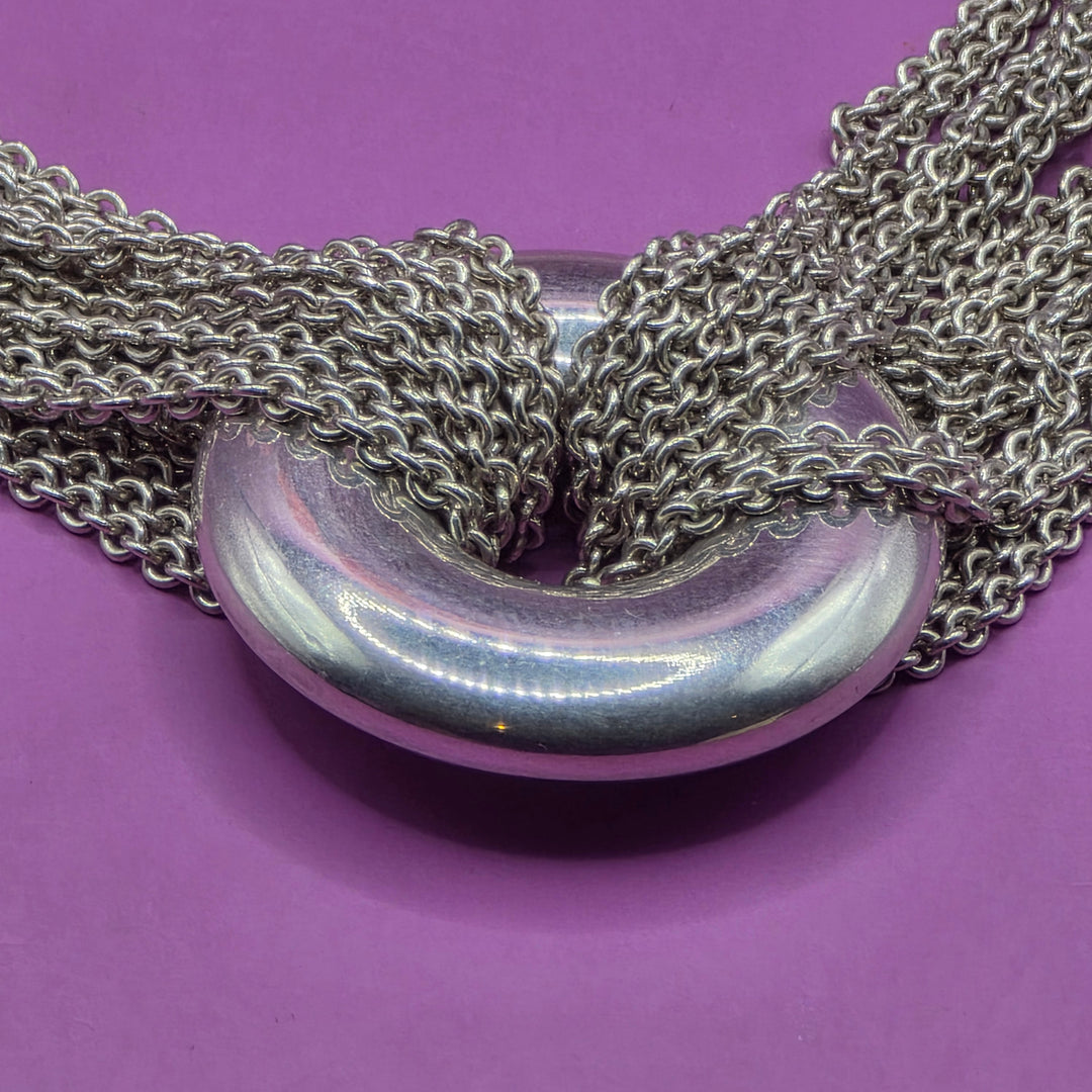Vintage Tiffany &Co Sterling Silver Mesh Choker