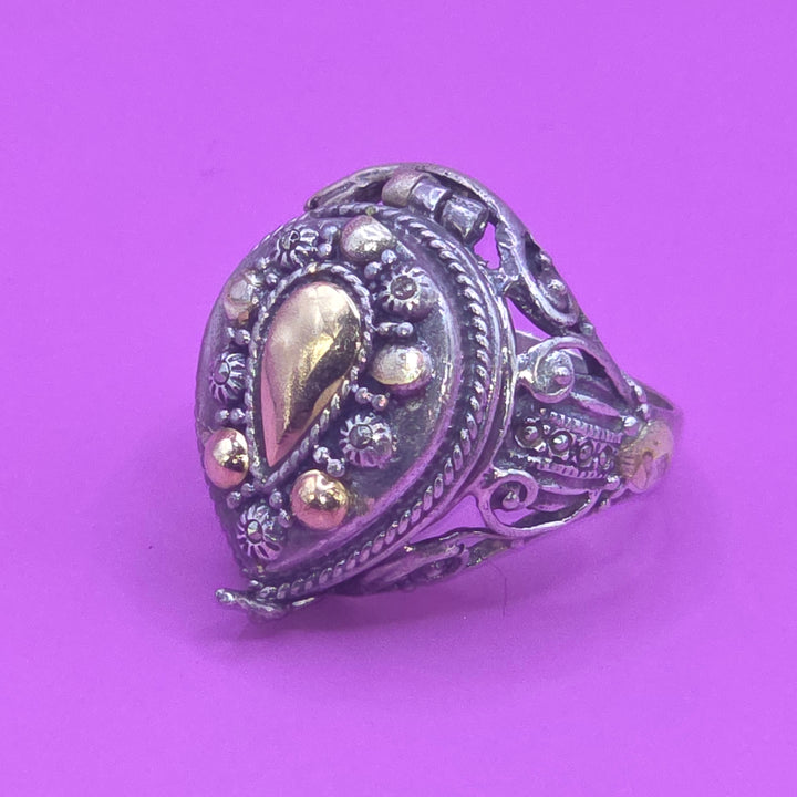Gold & Sterling Silver Poison Ring