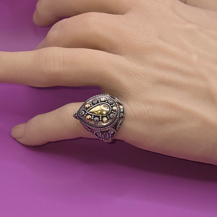 Gold & Sterling Silver Poison Ring