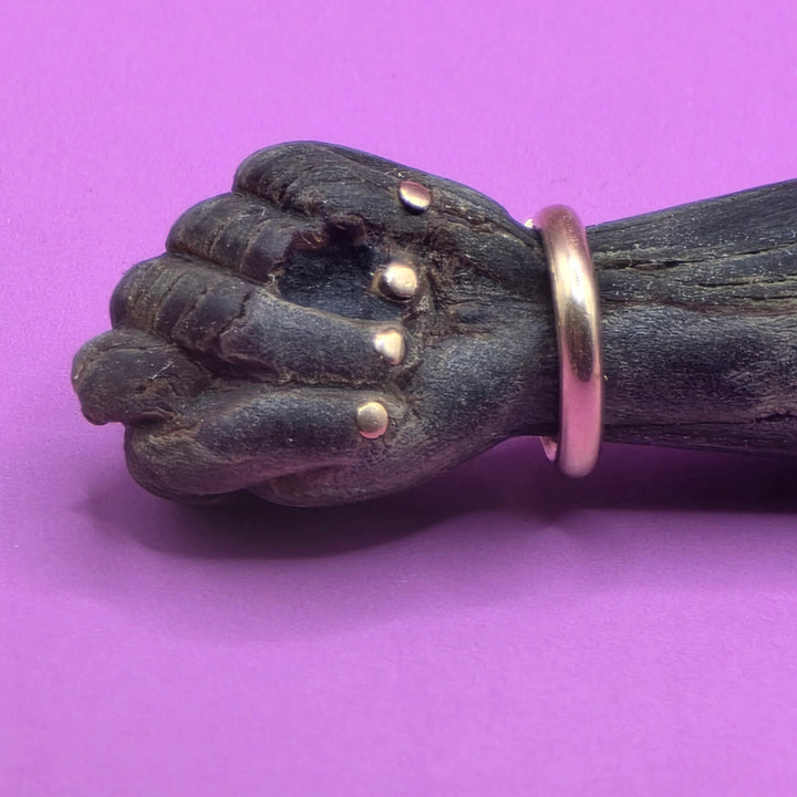 Gold & Carved Mahogany Clenched Fist Necklace - Estate Jewelry Priced Right