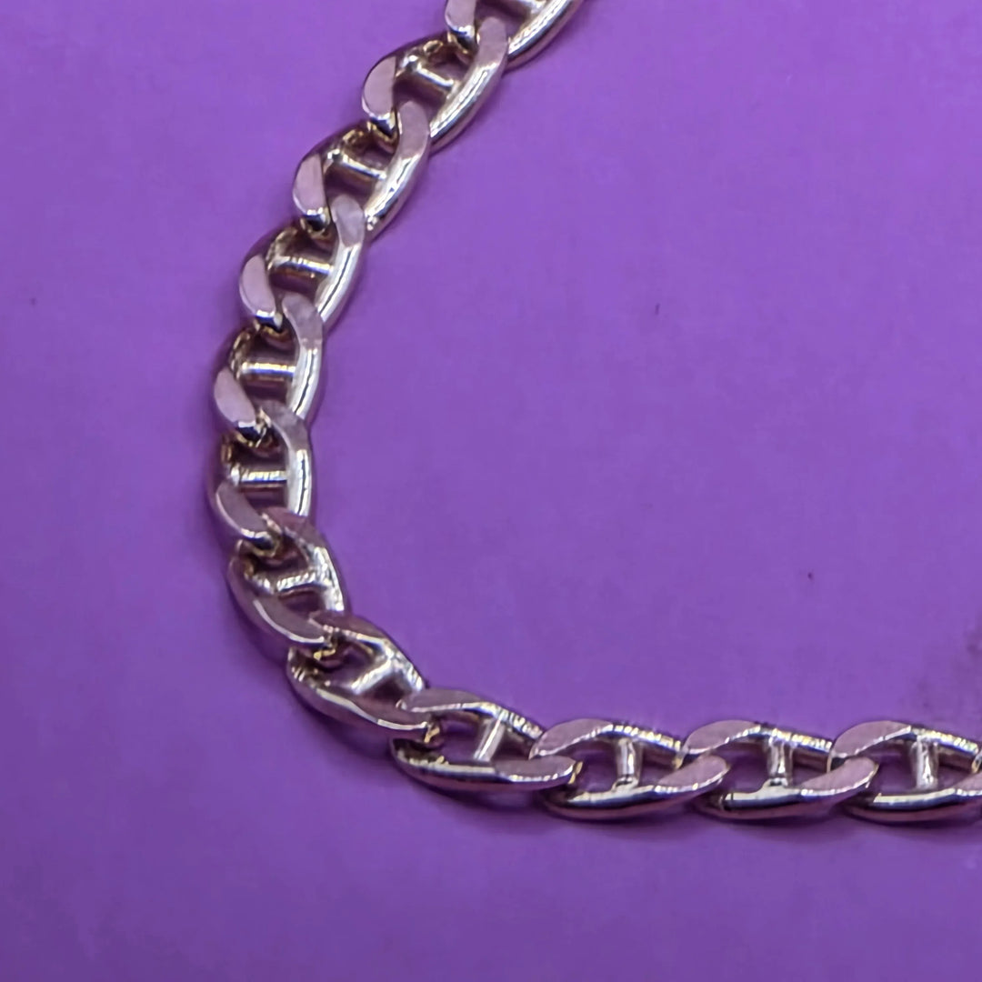 Gold Anchor Link Necklace w/ Miniature Jackknife - Estate Jewelry Priced Right